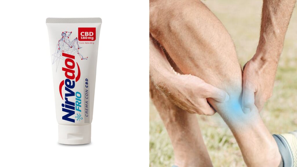 Crema Nirvedol Frío aplicada para aliviar inflamación muscular reciente

